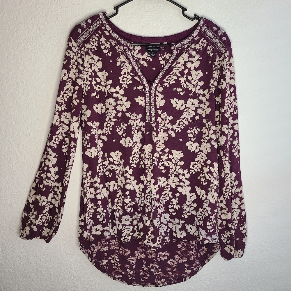 Lucky Brand Purple Foral Shirt